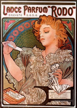 LanceParfum Rodo 1896 Art Nouveau tchèque Alphonse Mucha Peinture à l'huile